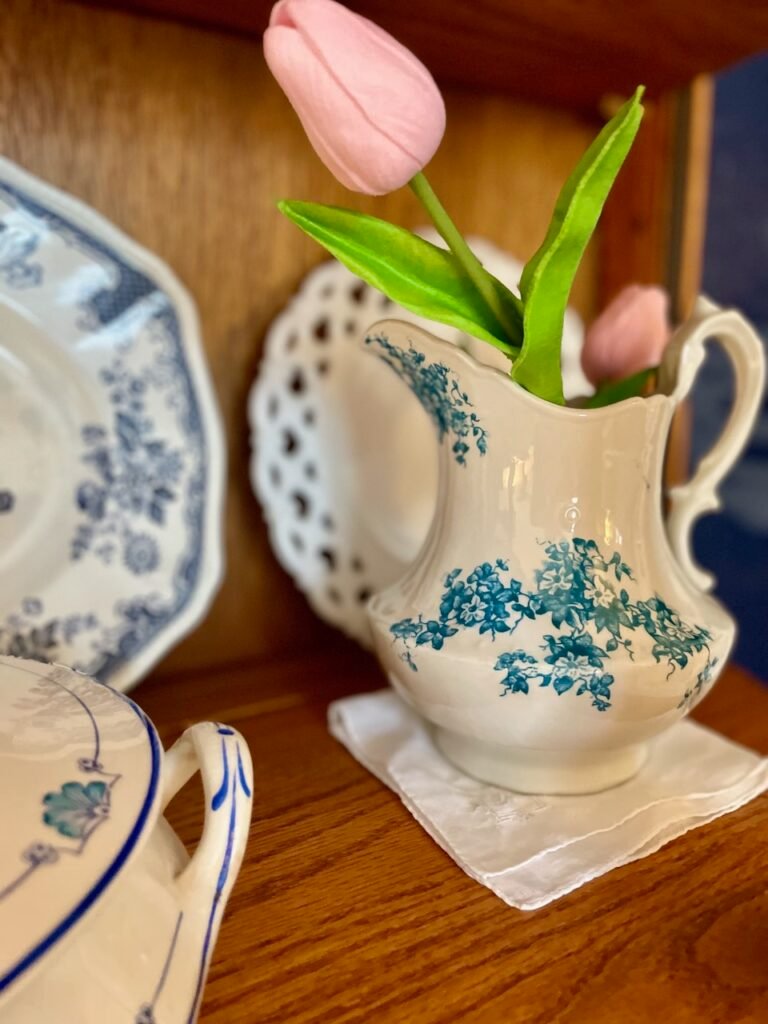 My Vintage Curio Cabinet Gets a Spring Makeover