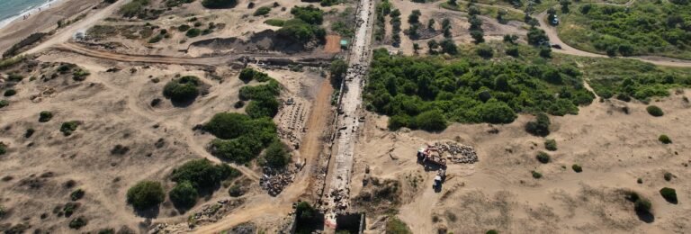 Aerial view of Street B, Side, Turkey