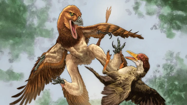 This four-winged dinosaur may have terrorized Earth's earliest birds