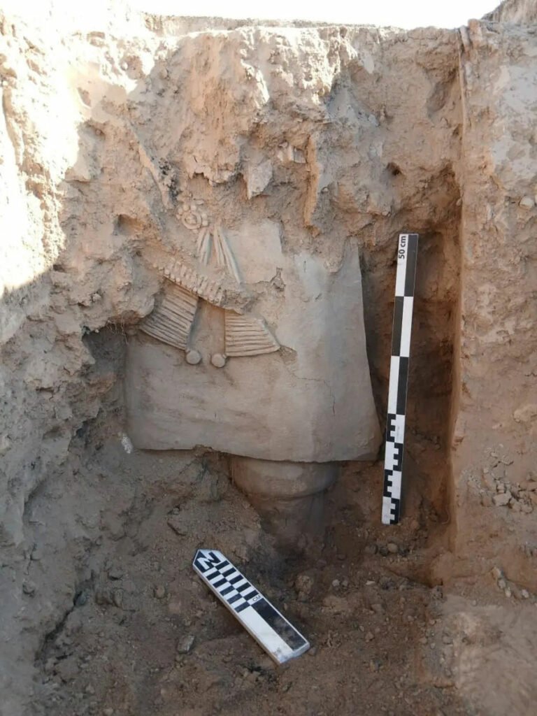 Sculpture exposed in Mingtepa, Samarkand, Uzbekistan