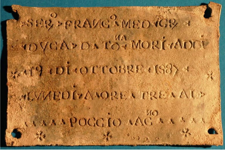 Nameplate from the tomb of Grand Duke Francesco de Medici